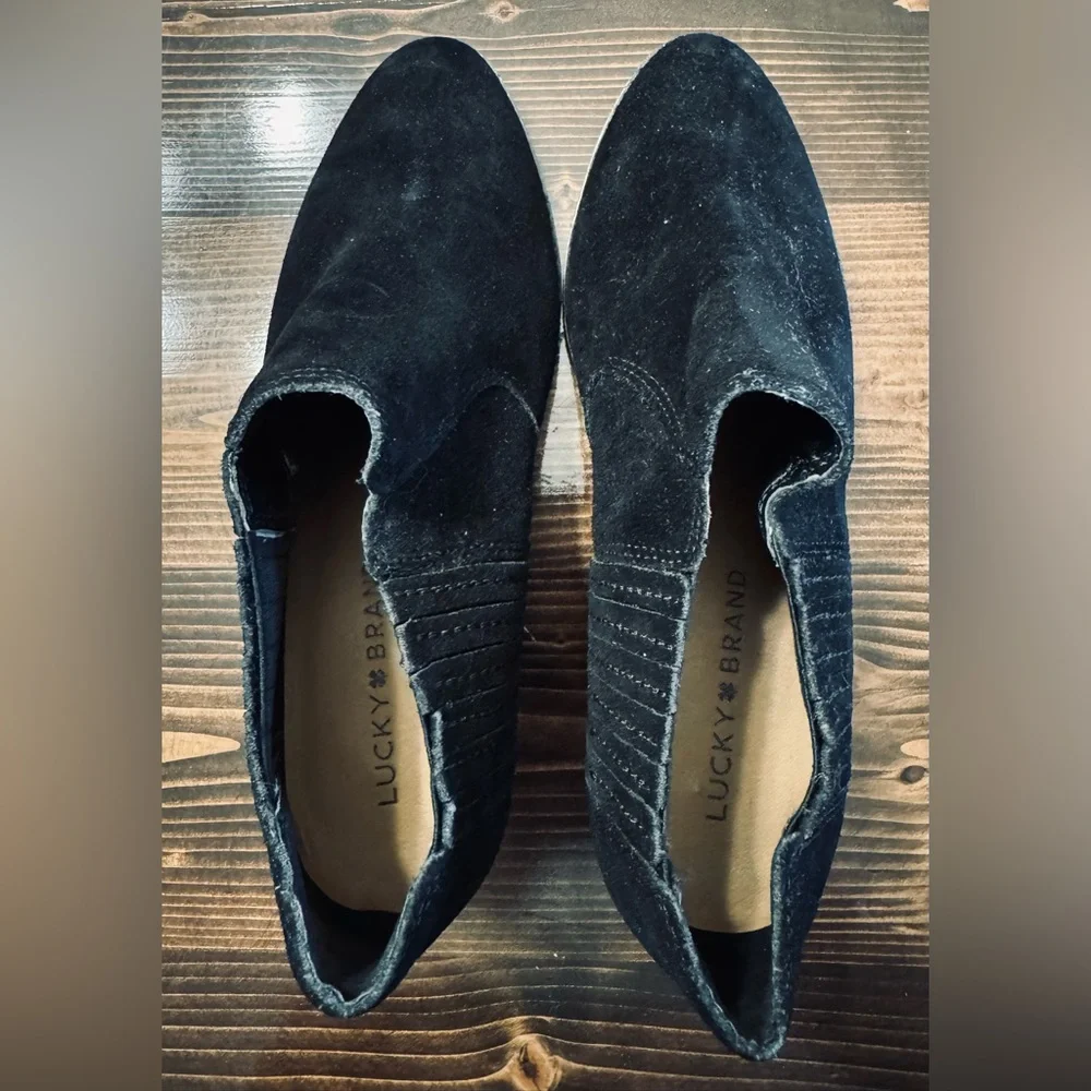 NWOB Lucky Brand Folley Western Black‎ Suede Ankle Booties